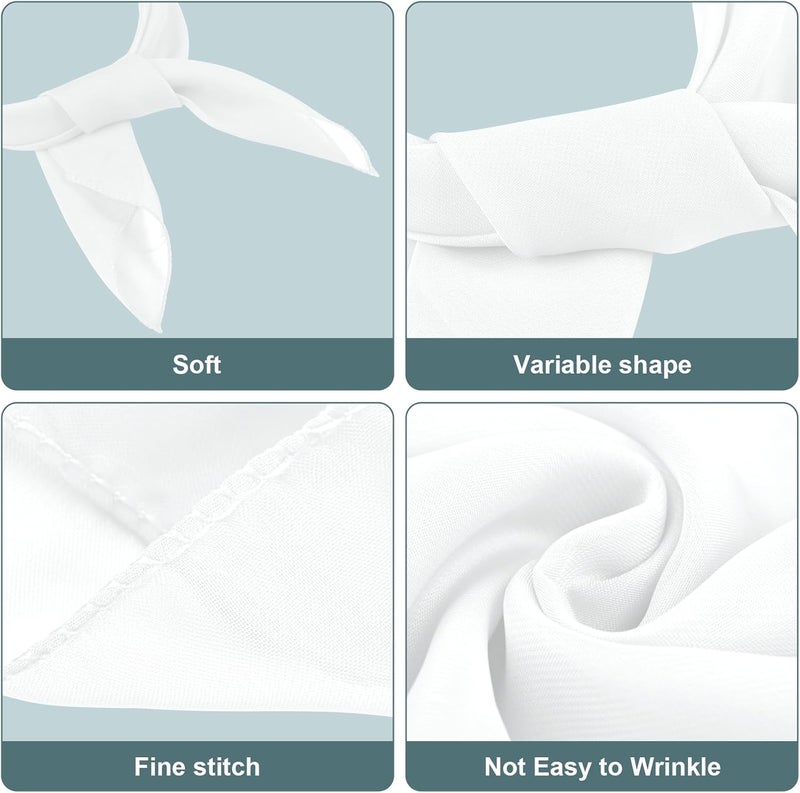Cyunda Chiffon Scarf for Women and Girls, 26x26 inches Square Neck Scarf, Classic Retro Ribbon Handkerchief for Hair Wrapping - Image 3